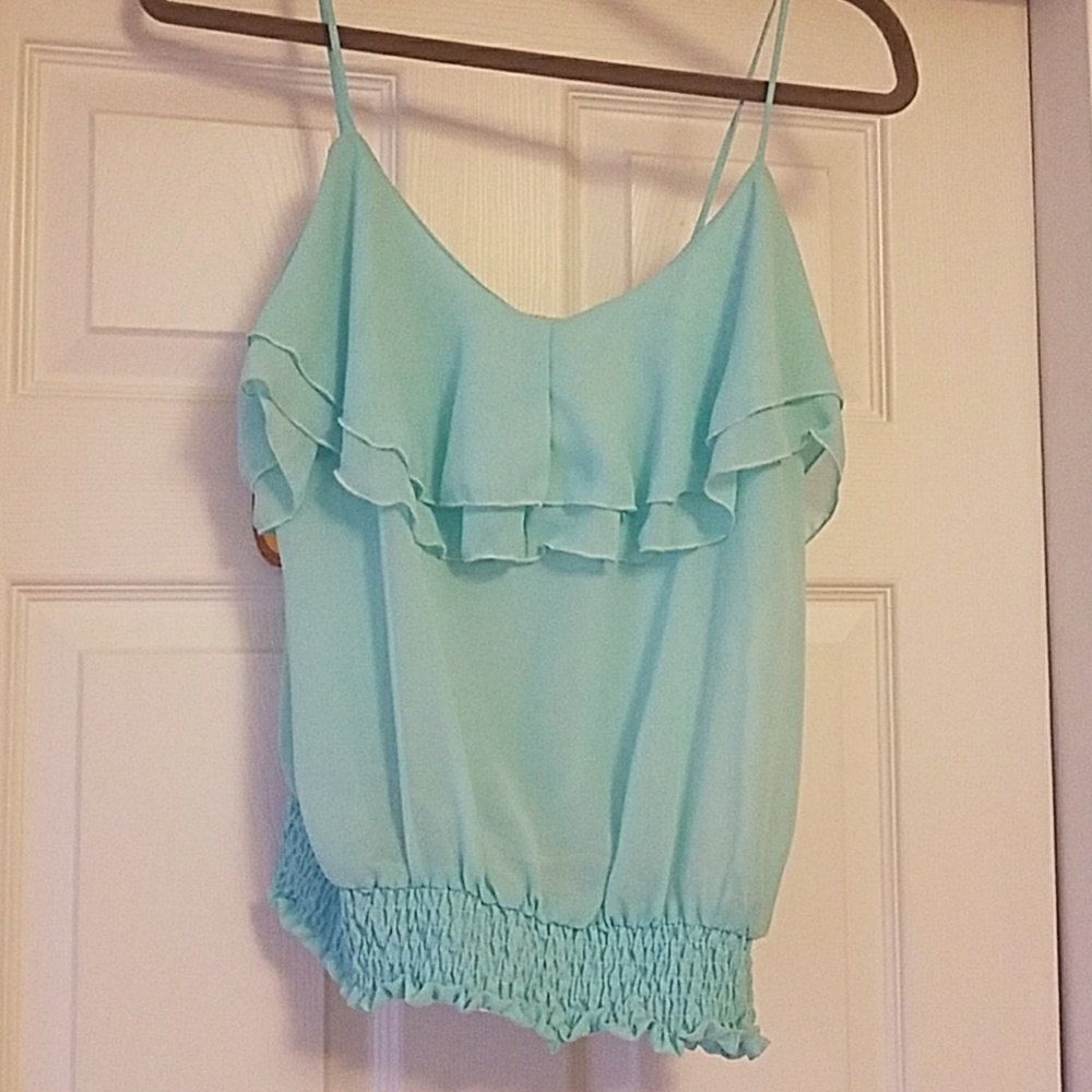 NWT UMGEE sea foam green turquoise top M